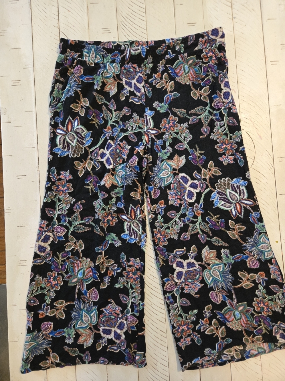 Rachel Zoe Floral Wide Leg Pants Size L Boho Viscose Lounge